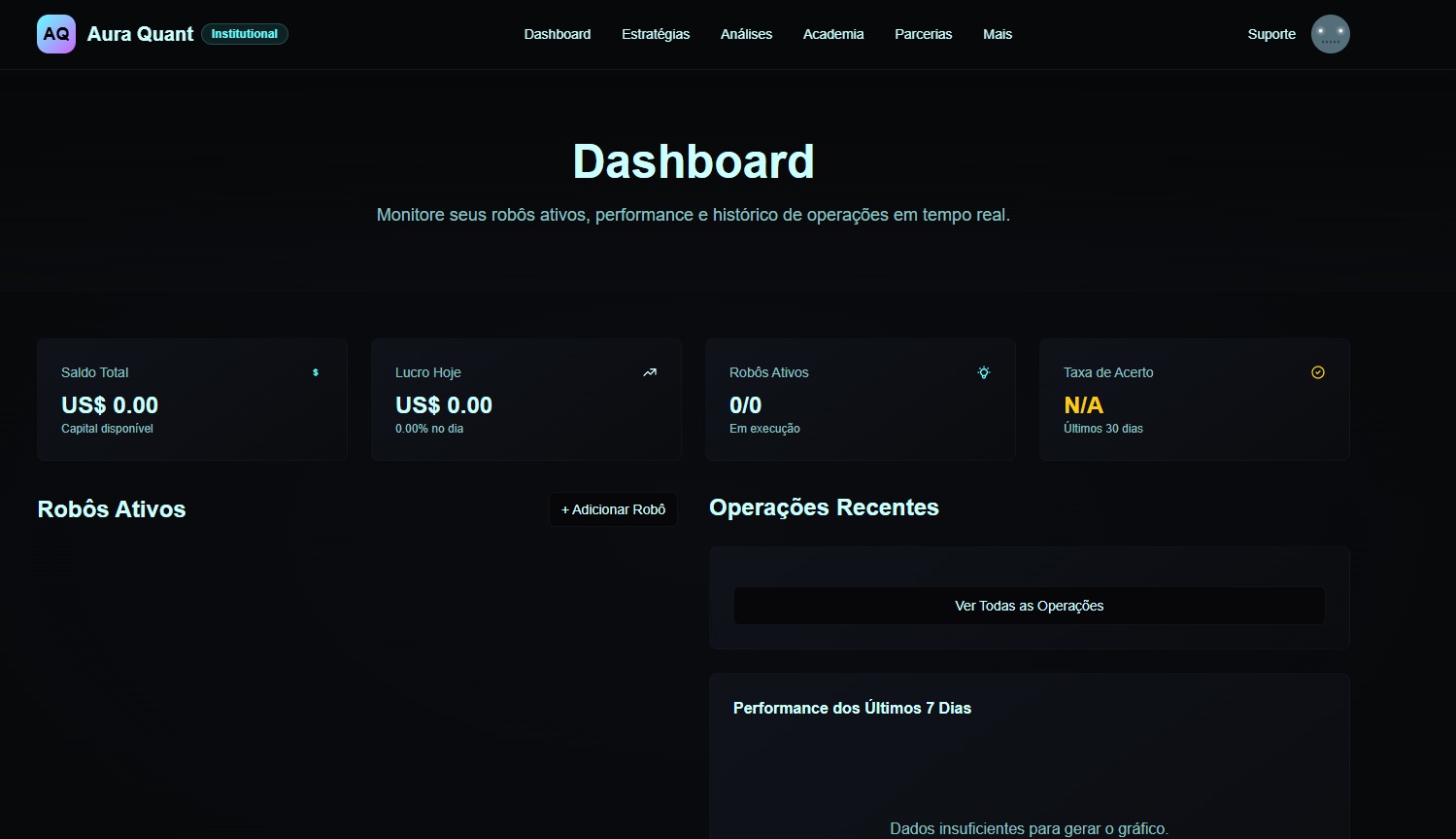 Interface do projeto AuraQuant